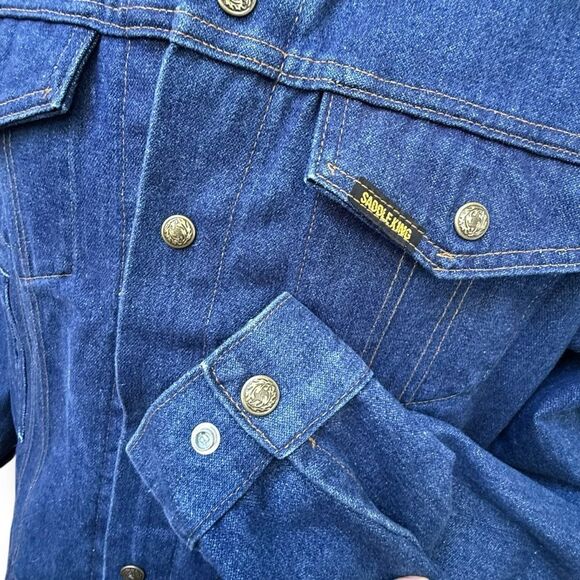 Vintage Saddle King Western Jacket Men 44 Reg Made in USA Snaps Cowboy - Picture 9 of 13